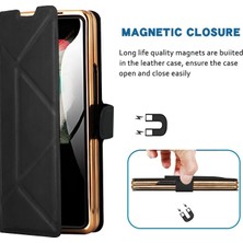 Yue Store Samsung Galaxy Z Fold5 Için Katlanır Telefon Deri Telefon Kılıfı - Yeşil (Yurt Dışından)