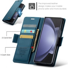 Caseme Samsung Galaxy Z Fold5 Için Rfıd Pu Telefon Kılıfı - Mavi (Yurt Dışından)