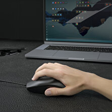 Lenovo Lecoo MS100 USB Kablolu 1000 DPI 3 Tuşlu Sağ / Sol El ile Kullanıma Uygun Optik Mouse Siyah