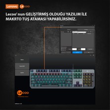 Lecoo GK301 Makro Tuşlu USB Kablolu RGB LED Aydınlatmalı Red Switch Gaming Mekanik Türkçe Q Klavye Metalik Gri