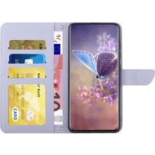 Seashell Digital Samsung Galaxy S20 Ultra Pu Deri Kelebek Çiçek Deseni Için Baskılı Cüzdan Kılıfı Stand Iç Tpu Cilt Touch Duygu Kapağı Kayış Işığı Mor İle (Yurt Dışından)