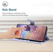 Seashell Digital Samsung Galaxy S20 Ultra Pu Deri Kelebek Çiçek Deseni Için Baskılı Cüzdan Kılıfı Stand Iç Tpu Cilt Touch Duygu Kapağı Kayış Işığı Mor İle (Yurt Dışından)