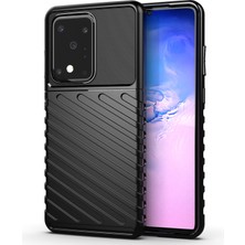 Seashell Digital Samsung Galaxy S20 Ultra-Black Için Twill Doku Yumuşak Tpu Telefon Kabuğu (Yurt Dışından)