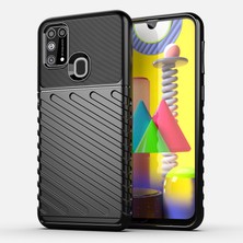 Seashell Digital Samsung Galaxy M31/F41/M31 Prıme/M21s-Black Için Twill Doku Yumuşak Tpu Telefon Kapağı (Yurt Dışından)