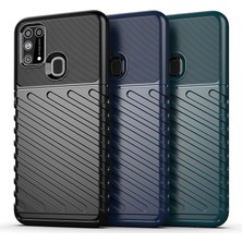 Seashell Digital Samsung Galaxy M31/F41/M31 Prıme/M21s-Black Için Twill Doku Yumuşak Tpu Telefon Kapağı (Yurt Dışından)