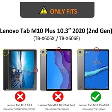 MTK Moveteck Lenovo Tab M10 Plus Fhd 2.nesil TBX606F/TBX606X 10.3 Kılıf Defender Standlı Silikon Omuz Askılı Zırh