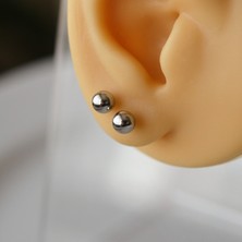 Heppii Cerrahi Çelik 5 mm Top Küpe Gümüş Renk