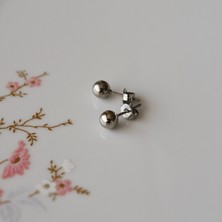 Heppii Cerrahi Çelik 5 mm Top Küpe Gümüş Renk