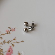 Heppii Cerrahi Çelik 5 mm Top Küpe Gümüş Renk