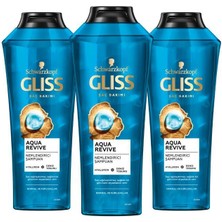 Gliss Aqua Revive Hyaluron ve Deniz Yosunu içeren Nemlendirici Şampuan 500 ml x 3 Adet