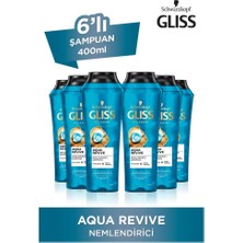 Gliss Aqua Revive Hyaluron ve Deniz Yosunu içeren Nemlendirici Şampuan 400 ml x 6 Adet