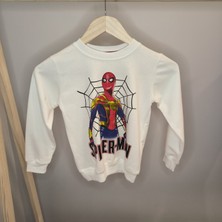 Modarvi Spiderman Desenli Beyaz Kırmızı Mevsimlik Erkek Çocuk Takım