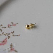 Heppii Çelik Gold Top Küpe 5 mm Tek Adet
