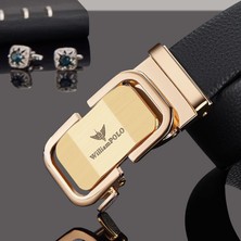 William Polo Elit Deri Metal Gold Tokalı Erkek Kemer