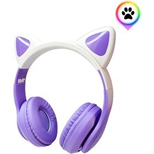 AteşTech  Kedi Kulaklık Pro 5.3  Rgb LED Bluetooth Kablosuz Kedi Kulaklık Çocuk