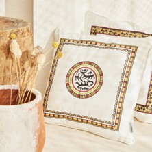 Karaca Home x Arslantepe Maldia Hardal Nakışlı Kırlent 45X45