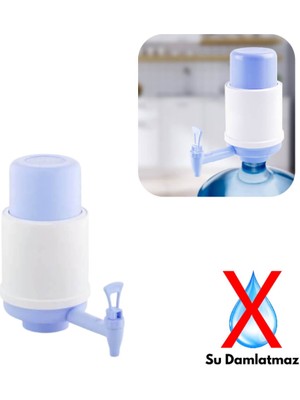 Urve Plastik Musluklu Damacana Su Pompası Beyaz Mavi Ergonomik Pratik Tasarım