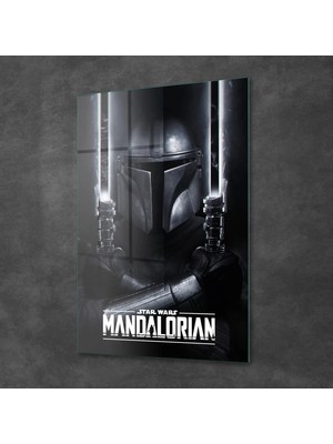 Decovetro Cam Tablo Star Wars Mandalorian Black Saber 50X70 cm