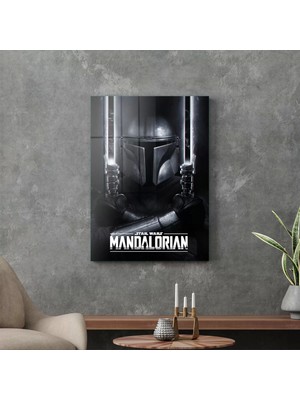 Decovetro Cam Tablo Star Wars Mandalorian Black Saber 50X70 cm