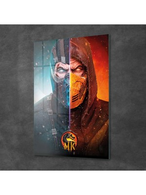 Decovetro Cam Tablo Mortal Kombat Subzero Vs Scorpion Poster 50X70 cm