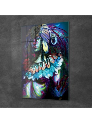 Decovetro Cam Tablo Abstract Woman Shaman 50X70 cm