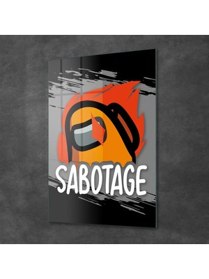 Decovetro Cam Tablo Gamer Sabotage Among Us 30X40 cm