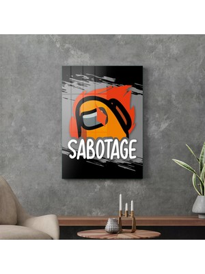 Decovetro Cam Tablo Gamer Sabotage Among Us 30X40 cm