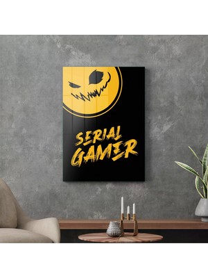 Decovetro Cam Tablo Turuncu Serial Gamer Yazılı 30X40 cm