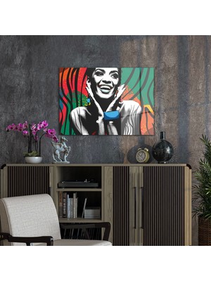 Decovetro New Pop Art African Woman Cam Tablo 30X40 cm