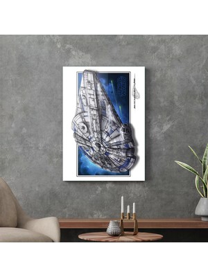 Decovetro Cam Tablo Star Wars Millennium Falcon Poster 30X40 cm