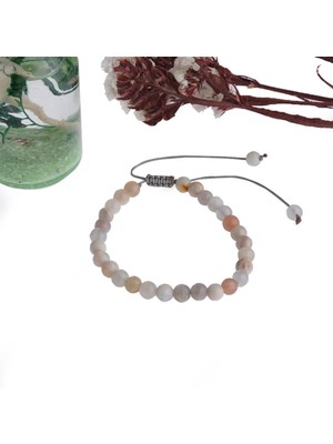 Deniz Doğal Taş Sertifikalı Renkli Ay Taşı  Orjinal ( Taşlar) Doğaltaş Bileklik   -