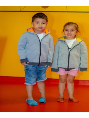 Muzipo Kids Unisex Kapüşonlu Fermuarlı Çocuk Sweatshirt - Sarı