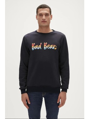 Bad Bear Manuscript Crewneck Erkek Siyah Sweatshirt 23.02.12.016-C01