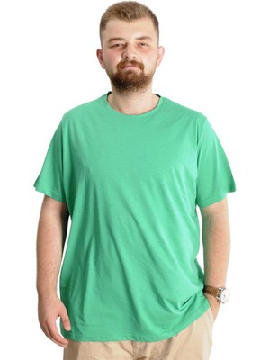 ModeXL  Büyük Beden Erkek T-Shirt Basic 20031 Yesil