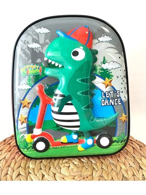 Shopiolog Dino Dinozor 5d Kabartmalı Anaokulu Çantası ve Günlük Kullanım Kreş Çantası Sırt Çantası