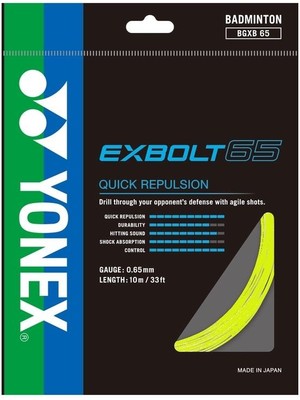 Yonex Exbolt-65 Badminton Kordajı Sarı (10M)