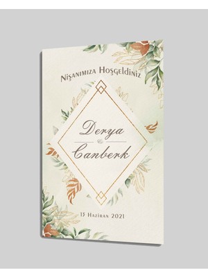 Eliza Home   Düğün Nişan Hoşgeldiniz Cam Tablo