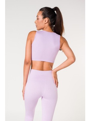 Miray Life New Season Fitilli Crop Top Büstiyer Seamless Spor Sütyeni Lila