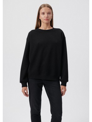 Mavi Kadın Bisiklet Yaka Siyah Basic Sweatshirt 1610198-900