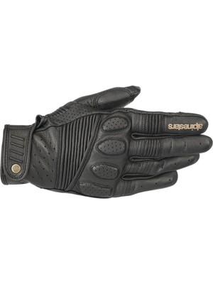 Alpinestars  Crazy Eight Korumalı Deri Motosiklet Eldiveni (Siyah)