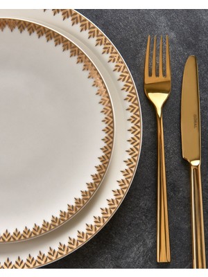 Güral Porselen Camelia 54 Parça 12 Kişilik Yemek Takımı Gold 6419