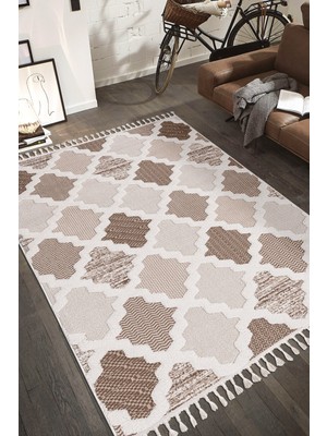Armida Concept Enjoy Bej Krem Bukleli Yumuşak Peluş Shaggy Halı Salon Oturma Odası Halısı Çocuk Odası Mutfak Halısı 120 x 170