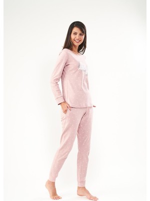 Arnetta 1486-S Kadın Uzun Kollu Pijama Takımı -Lacivert