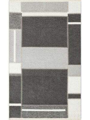 Eko Halı Noa Nk 08 Grey Antrasıt Hav Toz Vermez Yıkanabilir Çift Taraflı Ince Modern Iskandinav Kilim