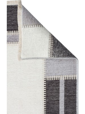 Eko Halı Noa Nk 08 Grey Antrasıt Hav Toz Vermez Yıkanabilir Çift Taraflı Ince Modern Iskandinav Kilim