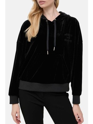 Armani Exchange Regular Fit Kanguru Cepli Kapüşonlu Kadife Sweat Bayan Sweat 6RYM45 YJ9WZ 1200
