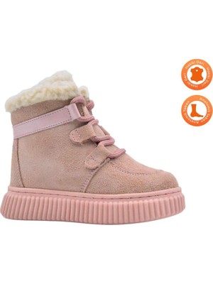 Kids A More Adia Süet Peluş Kürklü Kız Bebek Bot Pudra Rengi