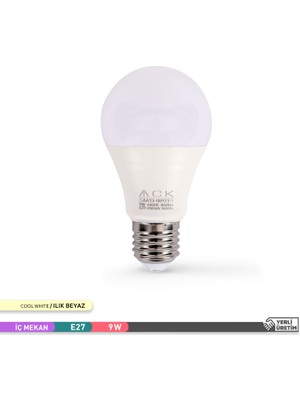 Ack 9W LED Ampul 4000K Günışığı  E27 5'li Eko Paket