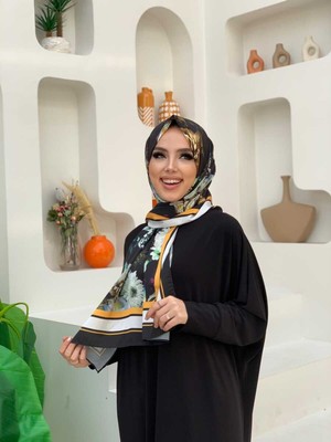 Bym Fashion 2040 Orkide Şal Hardal