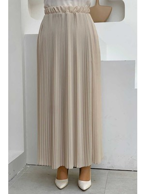 Bym Fashion Bel Lastikli Piliseli Şifon Etek 1152 Taş